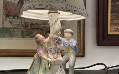 PMP Plaue Lithophanie Porzellan Tisch Lampe Leuchte