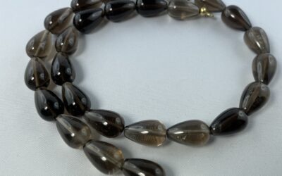Vintage Rauchquarz Halskette / Kette Verschluss 375 Gold BCI Bernhard Conradt Idar Oberstein