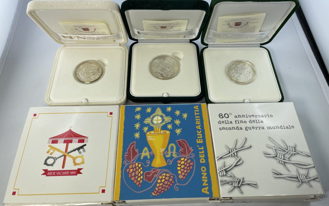 Vatikan 2x 5 + 10 Euro 925 Silber Münze 2005 Gedenkmünzen Sede Vacante etc.