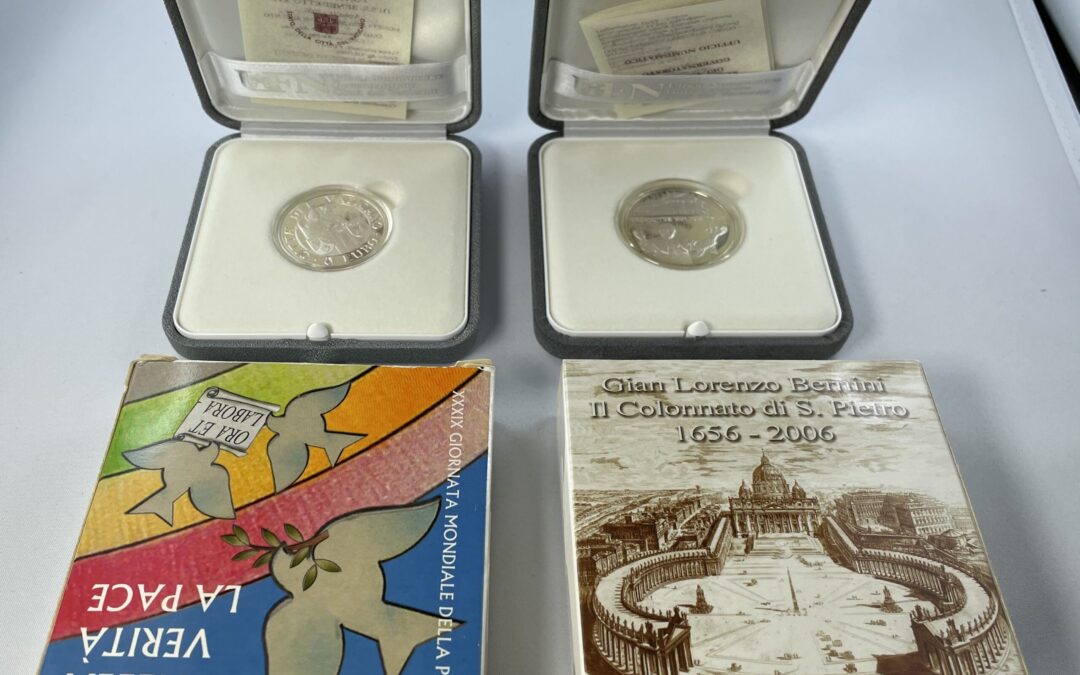 Vatikan 5 & 10 Euro 925 Silber Münze 2006 Gedenkmünzen Weltfriedenstag Bernini
