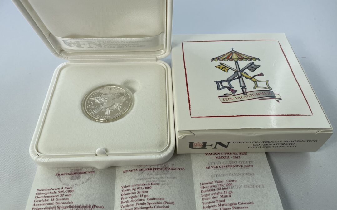 Vatikan 5 Euro 925 Silber Münze 2013 Gedenkmünze Sede Vacante