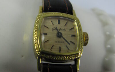 Vintage Damen Armbanduhr / Uhr Glashütte / GUB 70s Handaufzug Goldplaque