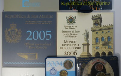 San Marino Kursmünzensatz / KMS 2003 2004 2005 2006 2007 + 4x Coincard