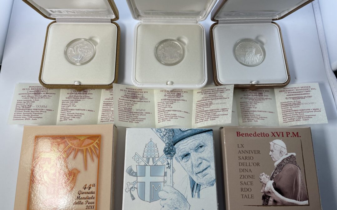 Vatikan 2011 2x 5 Euro & 10 Euro – 925 Silber Münze / Gedenkmünze Papst Benedikt