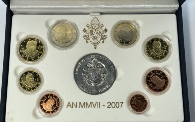 Vatikan Cent Euro Münzen KMS 2007 Benedikt XVI Silber Medaille