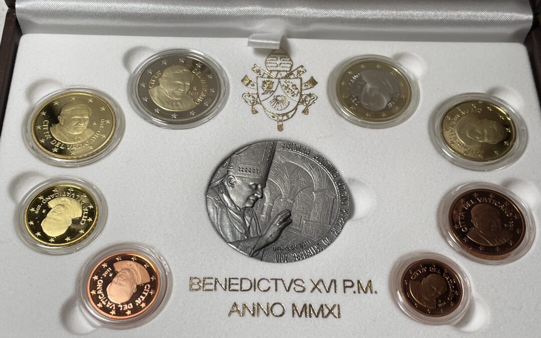 Vatikan Cent Euro Münzen 2011 KMS Silber Medaille Benedikt XVI Kursmünzensatz
