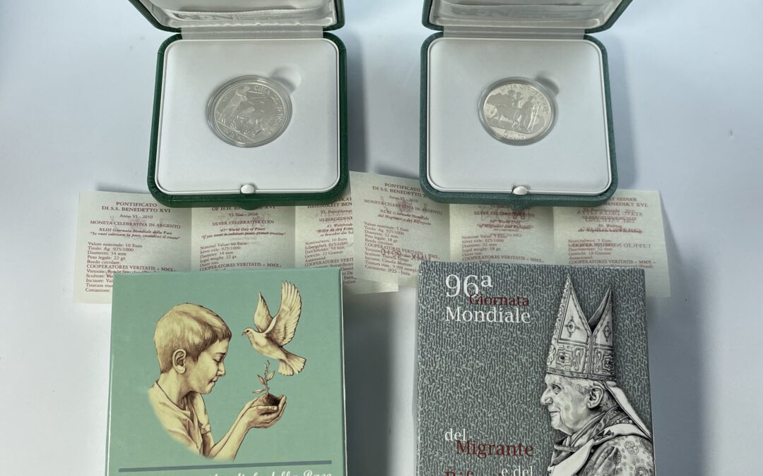 Vatikan 5 + 10 Euro 925 Silber Münze 2010 Gedenkmünzen Weltfriedenstag