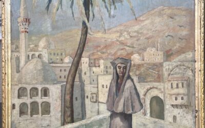 Bernhard Gobiet 1892-1945 Gemälde Stadt Szene Orient Minarett