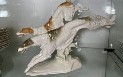 Hutschenreuther Porzellan Figur Windhunde Hunde Barsoi