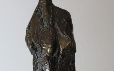 Veronica van Eyck 1936-2001 Bronze Skulptur Stehende Frau / Mädchen – Modern