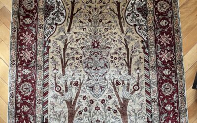 Teppich Seide Hereke Türkei 163×97 cm Seidenteppich Metallbrokat Signiert