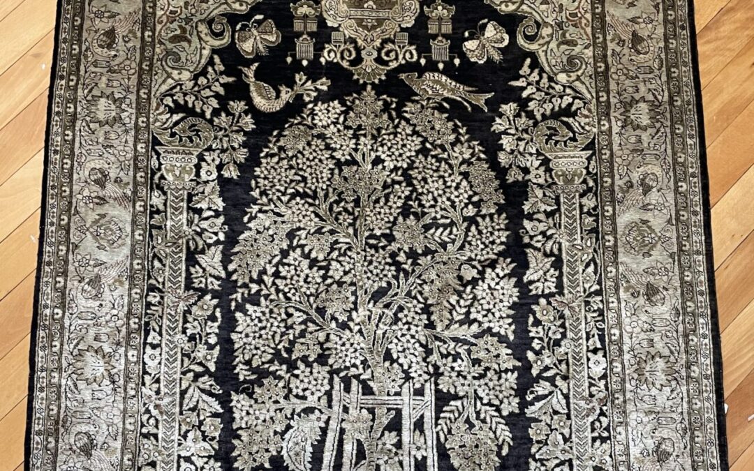 Orient Teppich mit Seide Lebensbaum – Ghom ? – 175/155 x 108 cm Rug Handgeknüpft