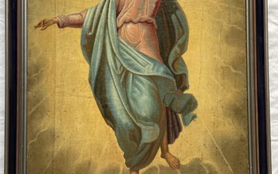 Altes Sakrales Gemälde Jesus Christus Auferstehungschristus