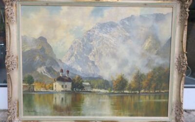 Soller Georg 1906-1965 Gemälde Sankt Bartholomä Königssee Watzmann – Ostwand