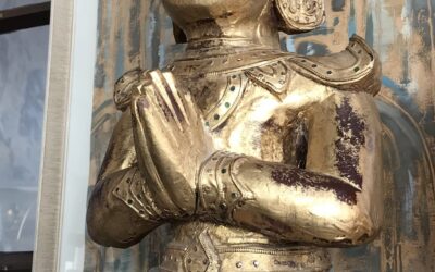 Sitzender Buddha Holz Figur / Skulptur Namaskar 80 cm Thailand