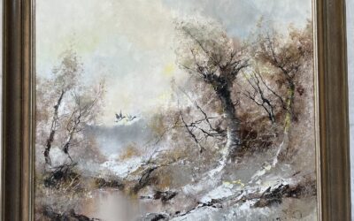 Ingfried Henze / Paul Morro 1925-2013 Gemälde Landschaft mit aufsteigenden Enten