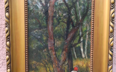 Hippolyte Boulenger Belgien 1837-1874 Gemälde Frau unter Baum in einem Wald