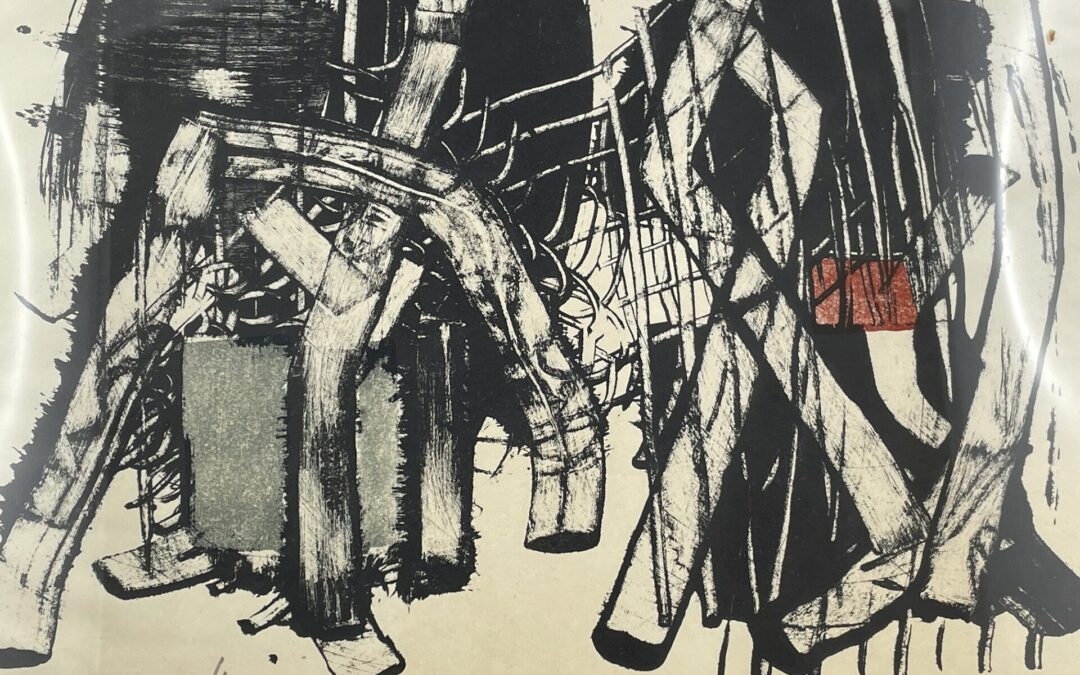 Winter Fritz 1905-1976 Farblithographie Lithographie – Abstrakt 1954