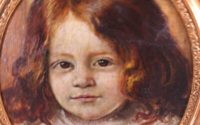 Gemälde Portrait Kind / Mädchen ~1880/1900 – oval