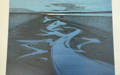 Otto Eglau Radierung Landschaft Sylt VI 1972 Farbradierung