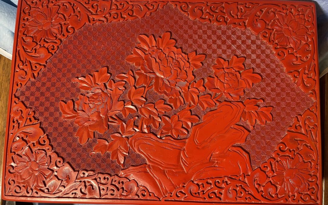 China Rotlack Schmuckschatulle Schatulle Rotlack Schnitzerei