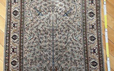 Teppich Gebetsteppich / Vögel Seide – Kayseri Türkei ? 120×70 cm Seidenteppich