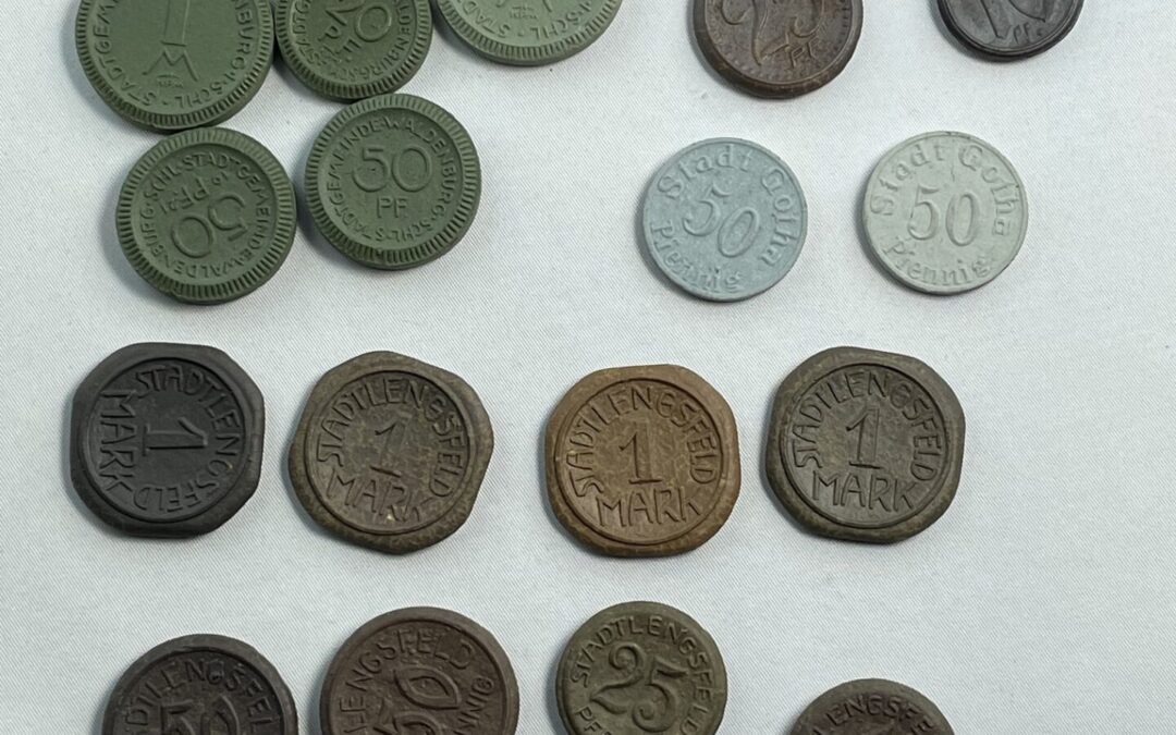 Sammlung Notgeld Porzellan Münzen Waldenburg Elmschenhagen Stadtlengsfeld Gotha