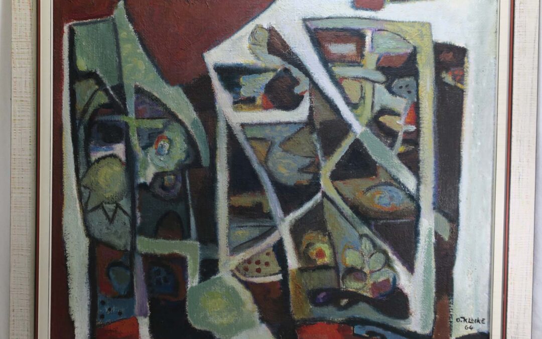 Klocke Otto 1912-2006 Enger Gemälde Abstrakte Komposition / Darstellung 1964