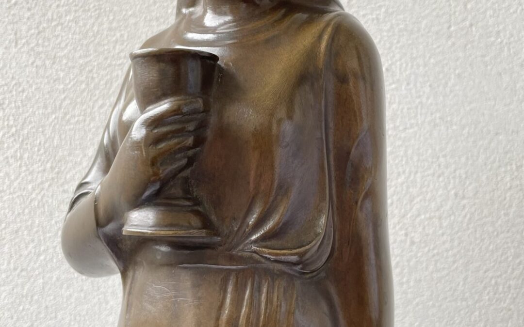 Schroeteler Heinrich Andreas 1915-2000 Bronze Skulptur Figur Heilige Barbara