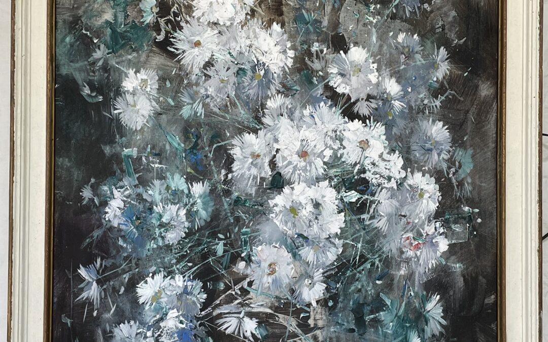 Ingfried Henze / Paul Morro 1925-2013 Gemälde Blumen auf dunklem Grund