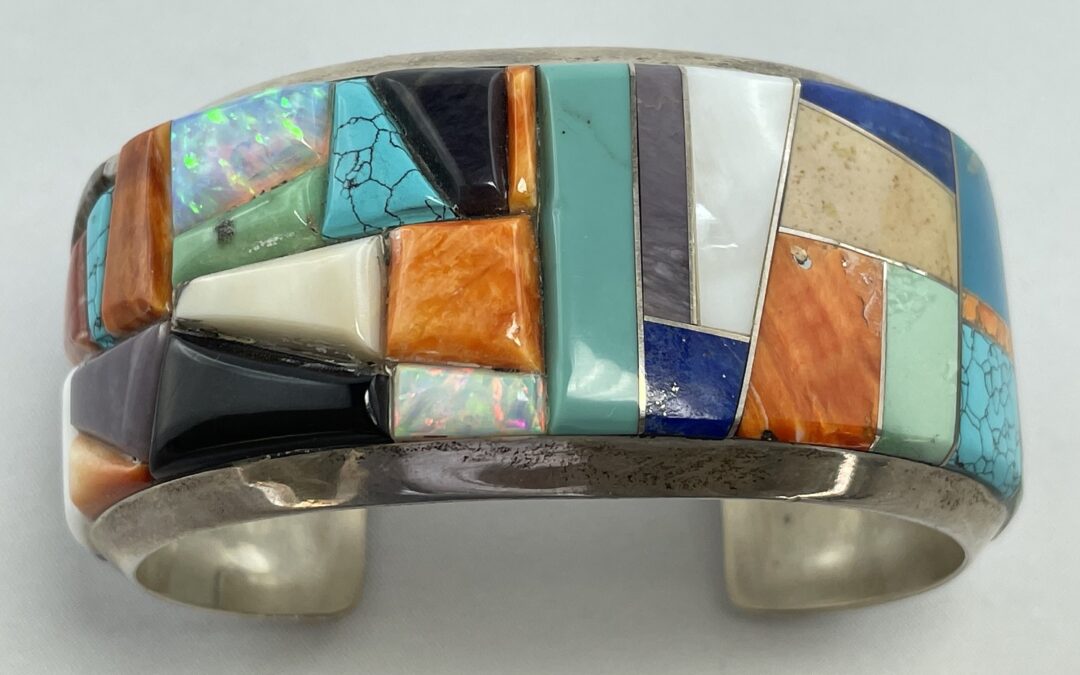 Vintage Armreif Armspange 925 Sterling Silber Emery Yazzie ELY Navajo Indianer