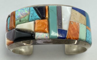 Vintage Armreif Armspange 925 Sterling Silber Emery Yazzie ELY Navajo Indianer