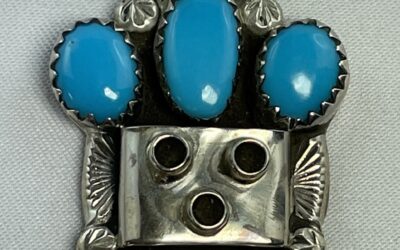Vintage Navajo Kachina Ketten Anhänger Sterling Silber Türkise / Türkis Koralle