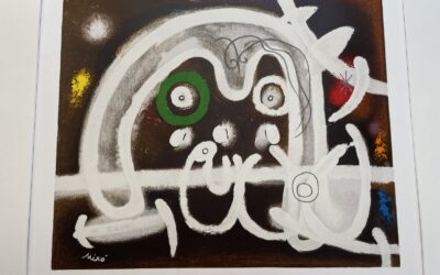 Joan Miró Farblithographie Personnage et oiseau Mourlout 1984