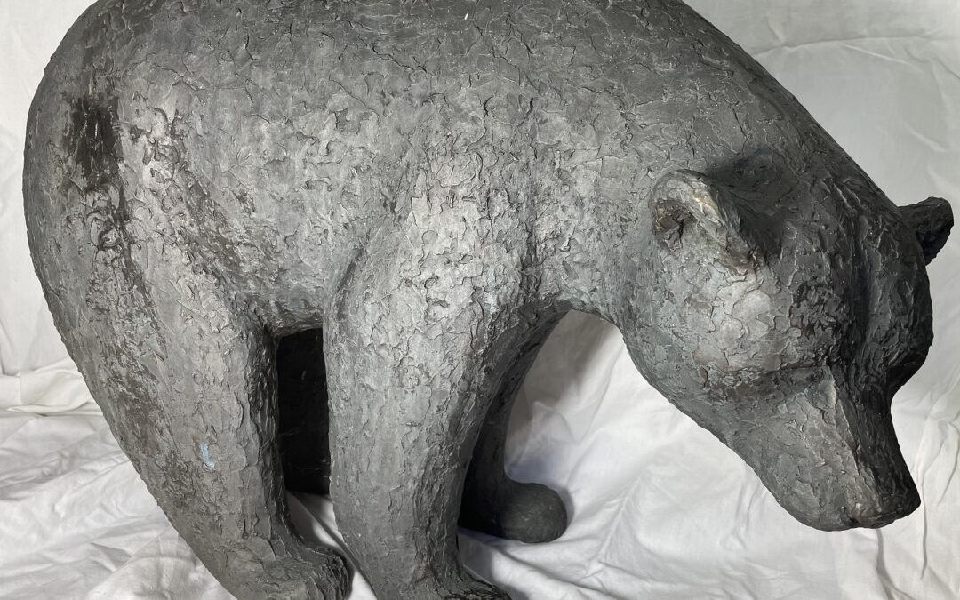 Ursula Dieterich *1924 Bronze Skulptur Figur Junger Braunbär 80 kg