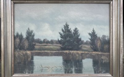 Lucas Georg 1893-1983 Gemälde Sennelandschaft mit Teich Paderborn