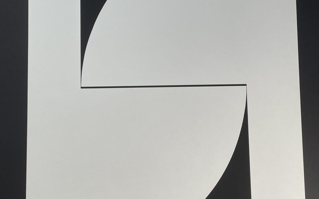Milos Urbasek 1932-1988 Serigraphie Geometrische Schwarz Weiß Komposition 1968