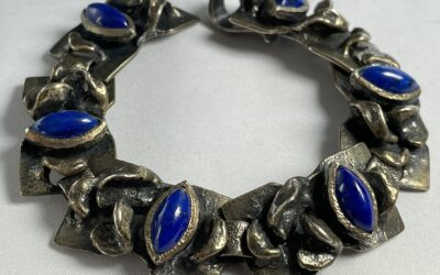 Vintage Armband 835 er Silber Modernist Burkhard Monika Oly 70s Lapislazuli ?