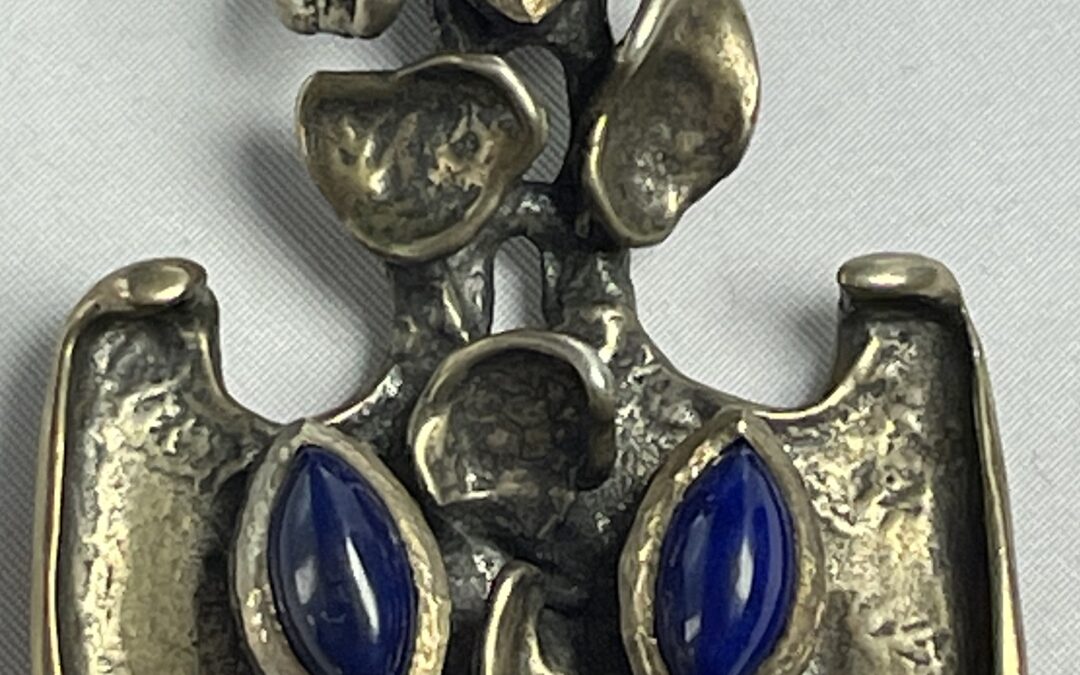 Vintage Anhänger 835 er Silber Modernist Burkhard Monika Oly 70s Lapislazuli ?