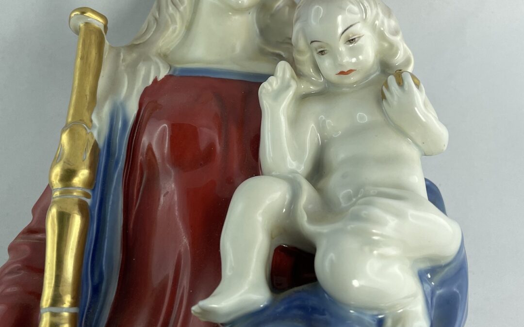 Rosenthal Porzellan Figur Madonna mit Kind und Zepter Ferdinand Liebermann