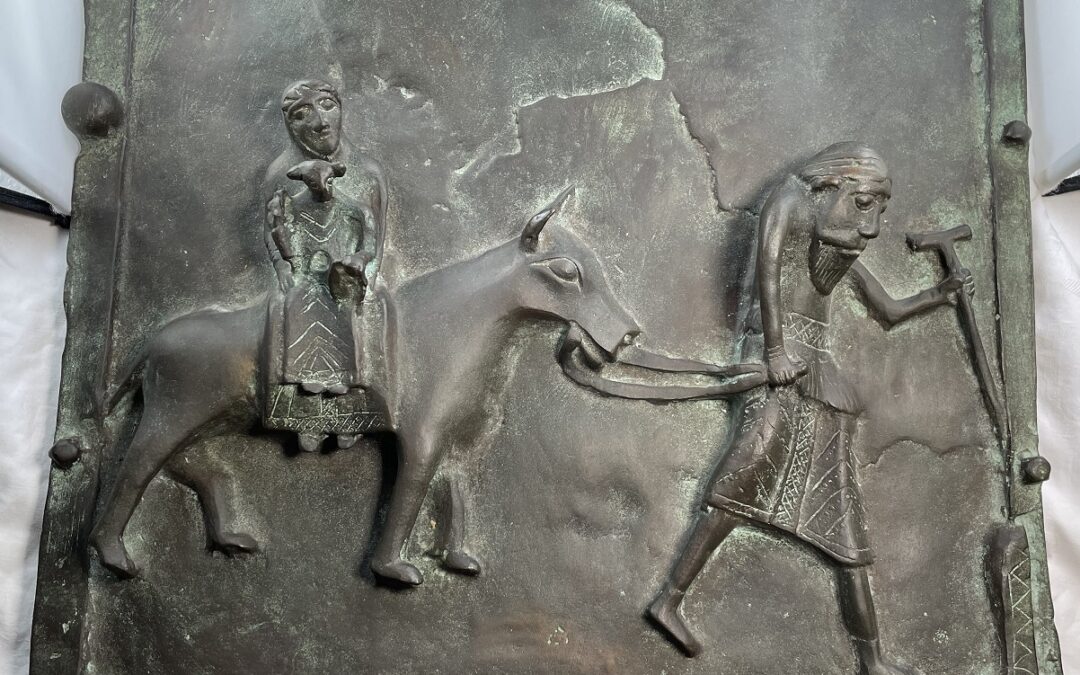 Bronze Relief / Reliefplatte / Bildplatte Flucht nach Ägypten n. San Zeno Verona