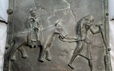 Bronze Relief / Reliefplatte / Bildplatte Flucht nach Ägypten n. San Zeno Verona