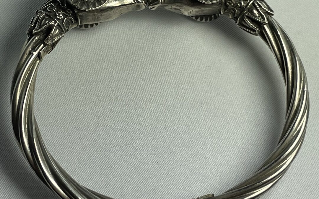 Vintage Widder / Widderkopf Armreif 925 er Silber 60s/70s Etruskischer Stil ?