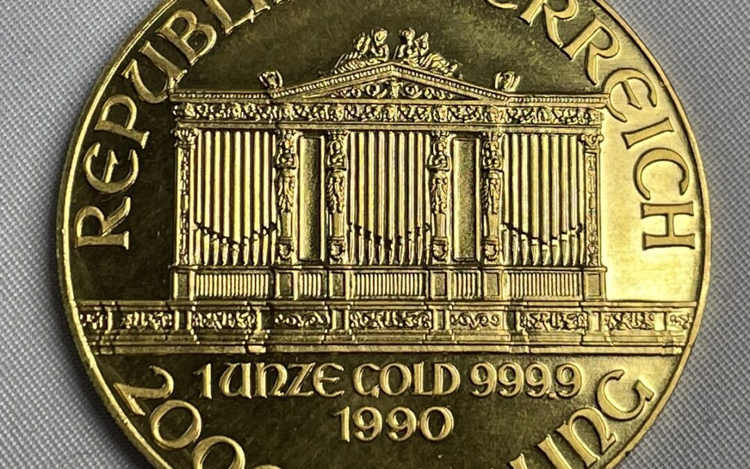 Goldmünze 1oz Philharmoniker / Österreich 2000 Schilling  1990