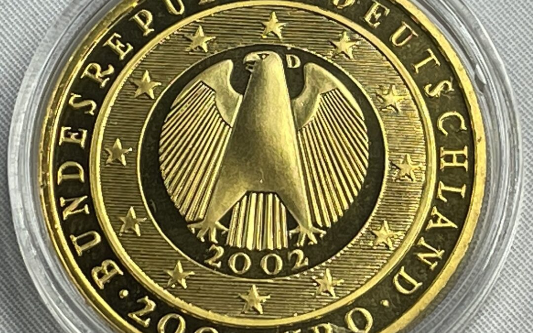 Goldmünze 200 Euro BRD 2002 1 Unze Währungsunion 1oz Feingold