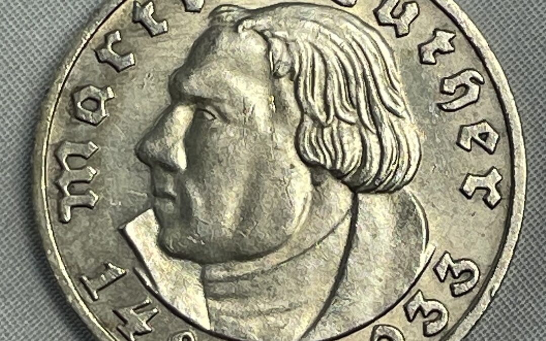 5 RM Reichsmark A Martin Luther 1483-1933 Deutsches Reich 900 Silber