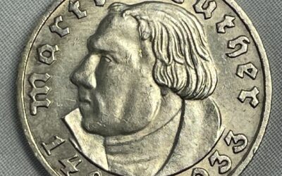 5 RM Reichsmark A Martin Luther 1483-1933 Deutsches Reich 900 Silber