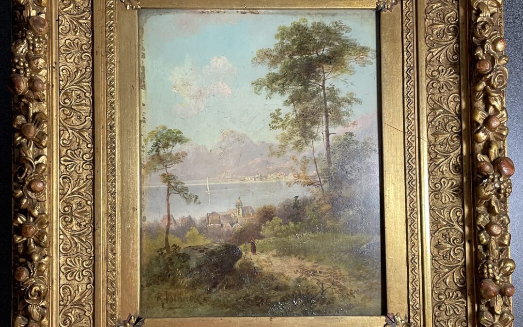 Raimund Volanek 1857-1924 Wien Gemälde Partie am Gardasee
