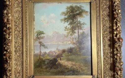 Raimund Volanek 1857-1924 Wien Gemälde Partie am Gardasee