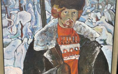 Gemälde Russland Russischer Jäger Охотник Kyrillisch signiert 1973 А. Бурзынцев